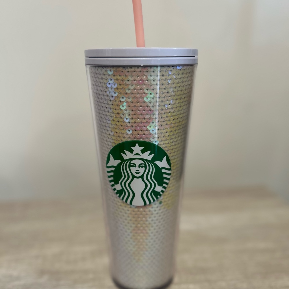 Starbucks Holographic Tumbler with Pink Straw